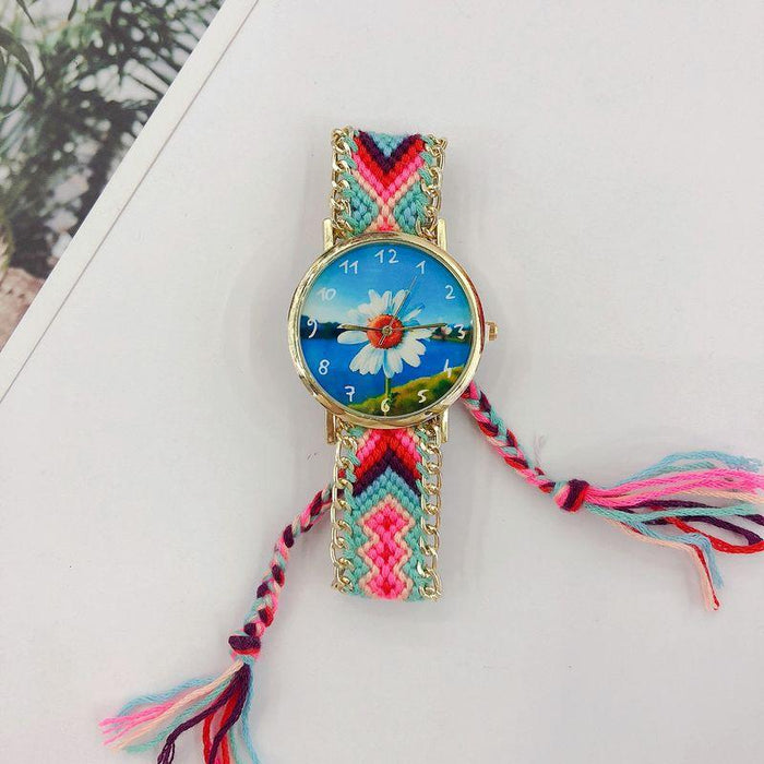 National DIY Woven Bracelet Wool Watch Bohemian Style Women's Watch Quartz Retro