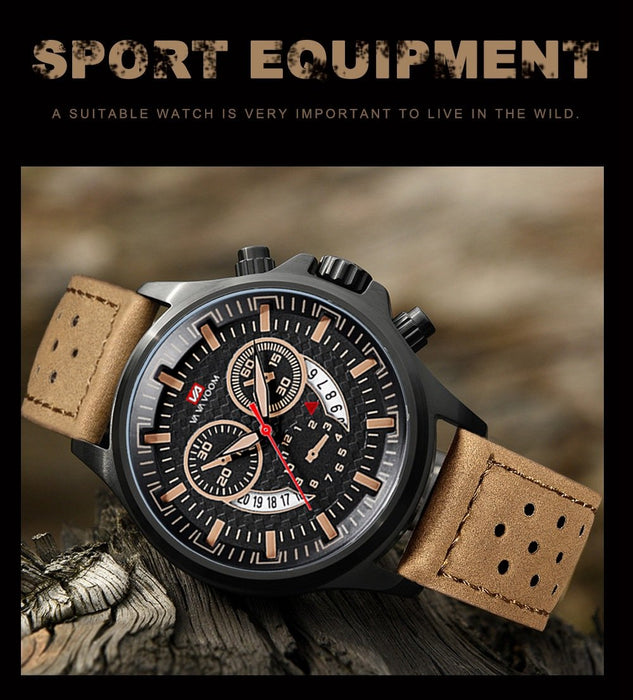 Calendar Waterproof Fashion Outdoor Sports Belt Men's Watch Relogio Masculino