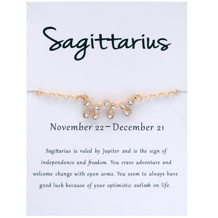 Twelve Constellations Bracelet Rhinestone Card Bracelet
