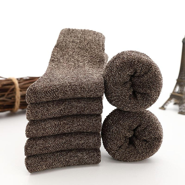 5 Pairs Thicken Wool Socks Men High Quality Towel Keep Warm Winter Socks