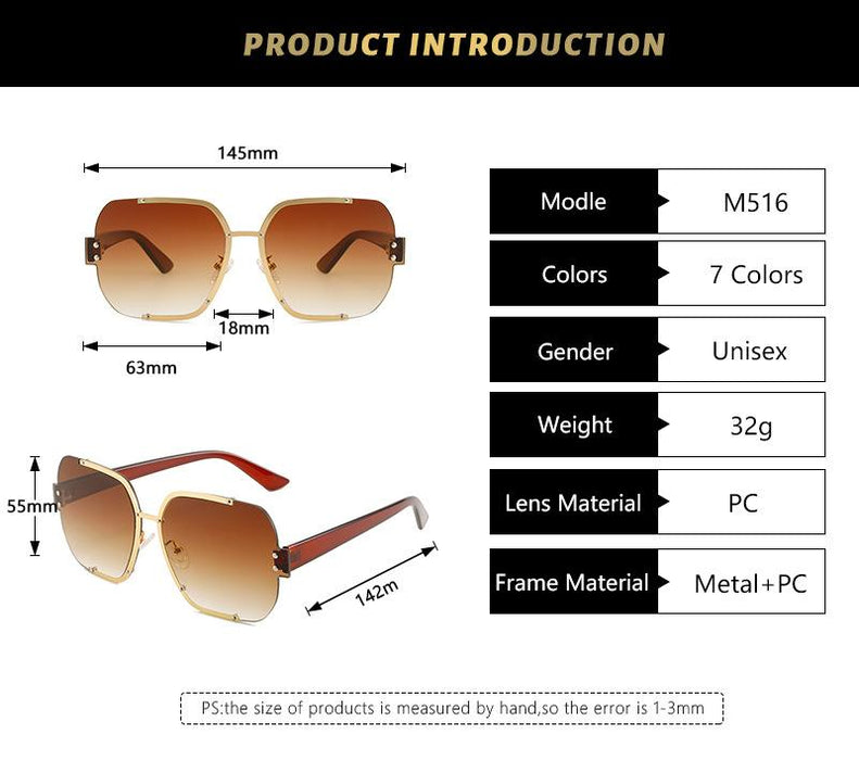 Metal half frame personalized Sunglasses ocean piece