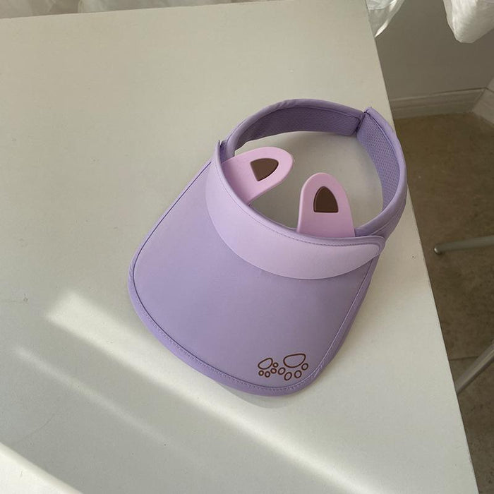 Summer Cute Cat Ears Children‘s Wide Brim Sun Hat