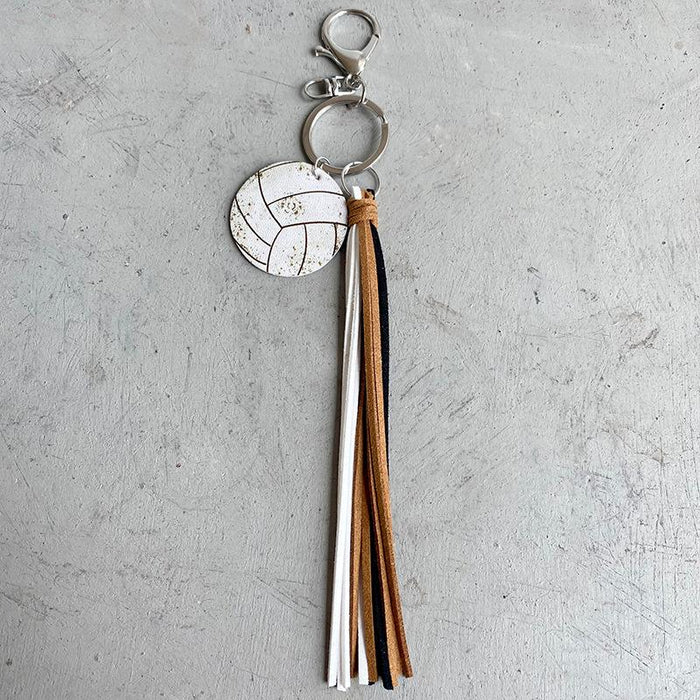 Baseball Basketball Football Volleyball Ball Key Ring Vintage Tassel Pendant