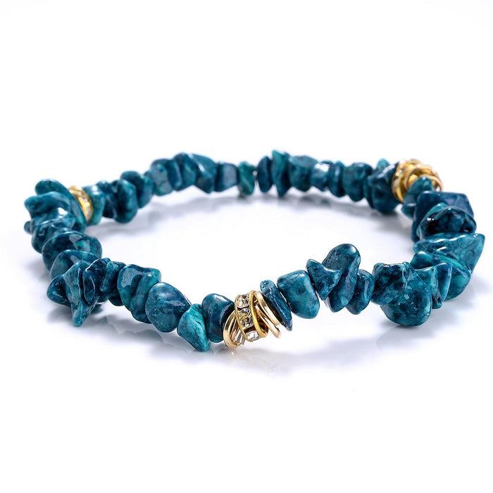 Irregular Natural Stone Crystal Beads Stretch Bracelet