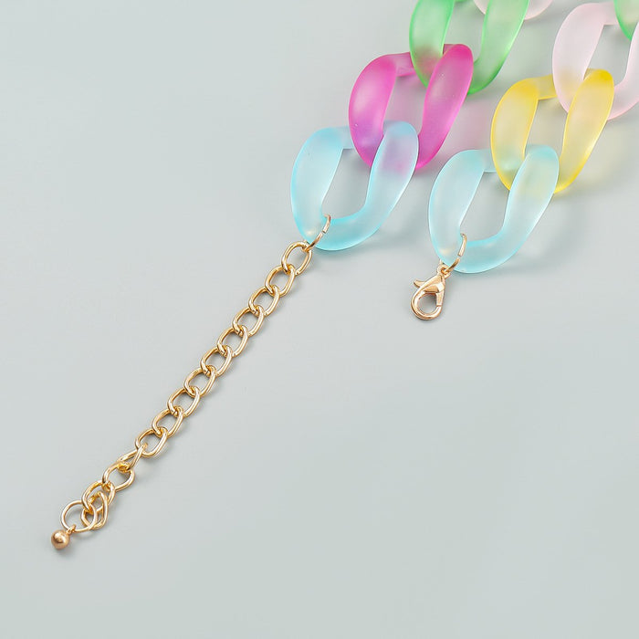Women's Boho Multicolour Resin Clavicle Chain Necklace