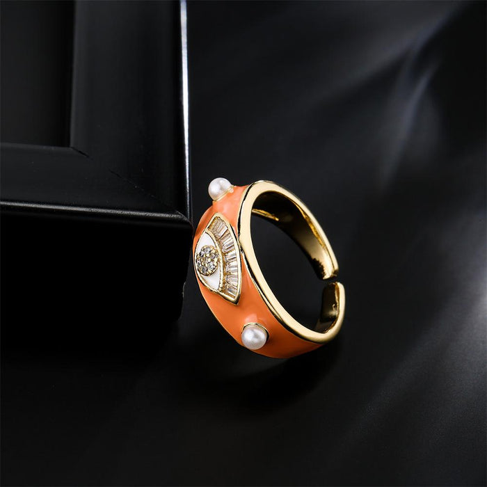 Colored Drip Zircon Statement Open Ring