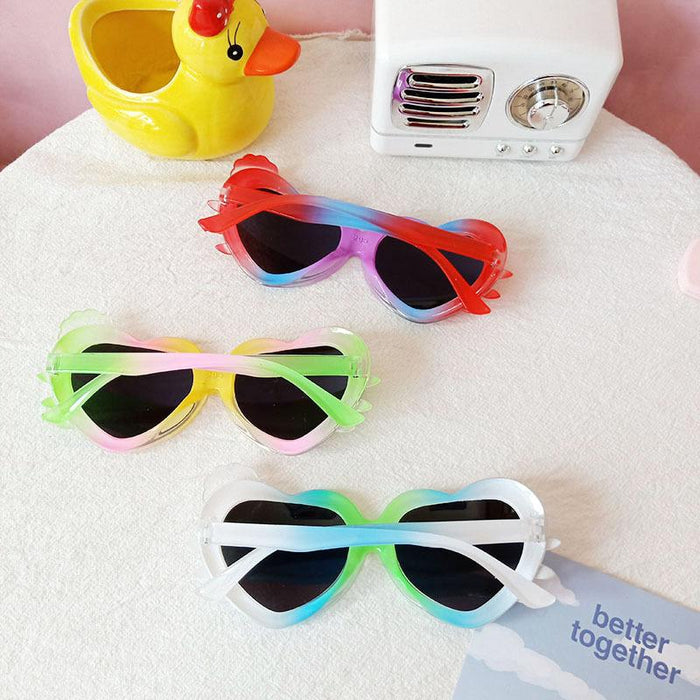 Children's Colorful Heart Shape Cartoon Cat Sunglasses