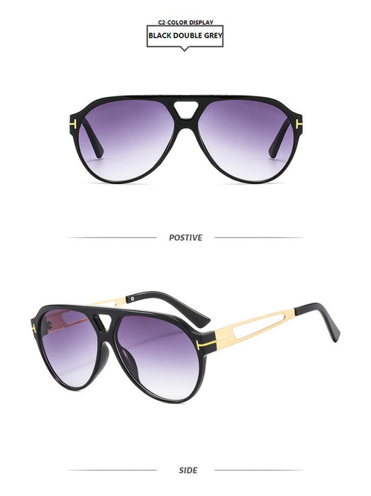Light luxury double beam large frame toad Sunglasses