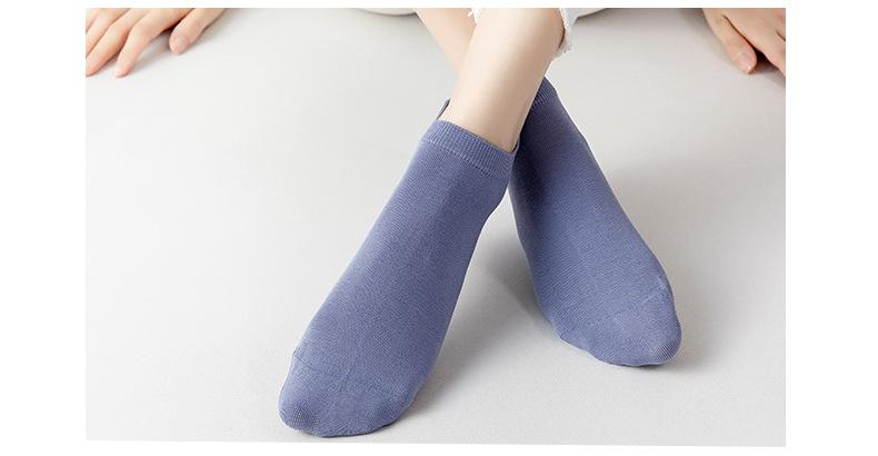 Spring and Summer New Pure Color Ship Socks Cotton Low Top Socks