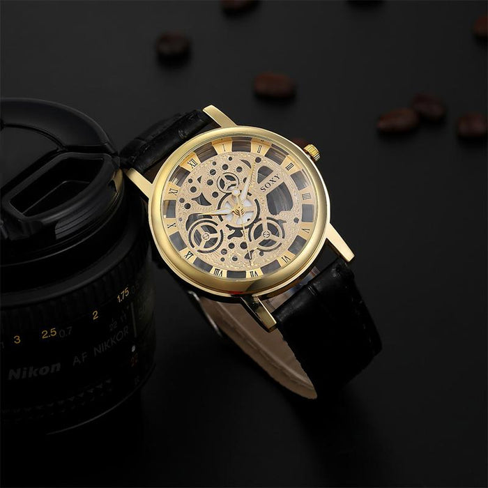 Hollow Steel Watches Men Retro Hombre Quartz Wrist Watch