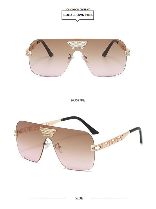 Metal integrated sheet chain frameless avant-garde Sunglasses
