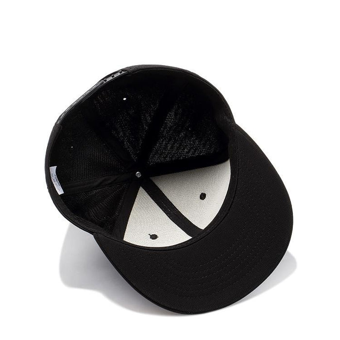 Black Breathable Simple Baseball Cap Solid Color Flat Brim Cap