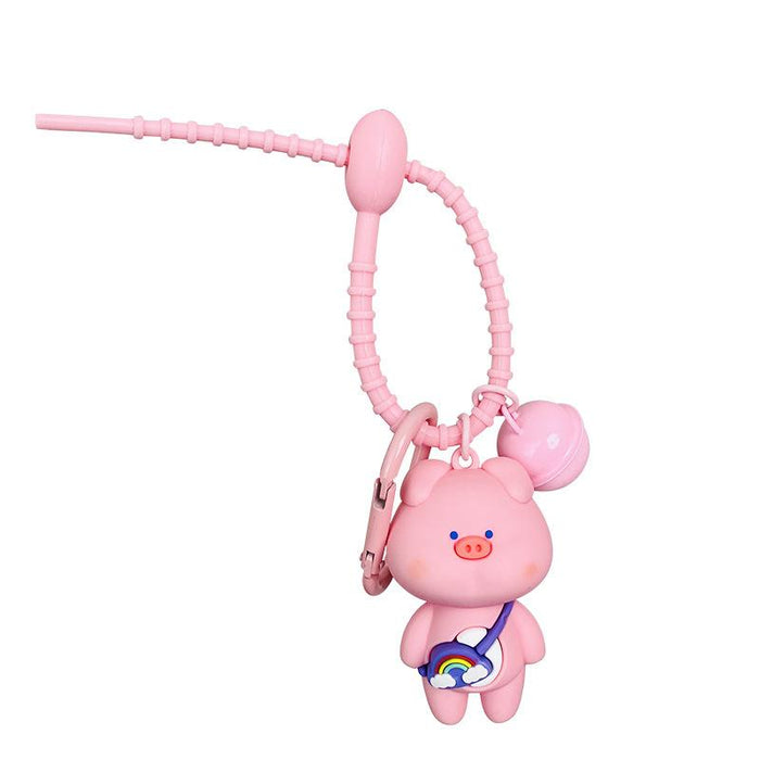 Fashion Creative Animal Doll Twist Button Pendant Keychain