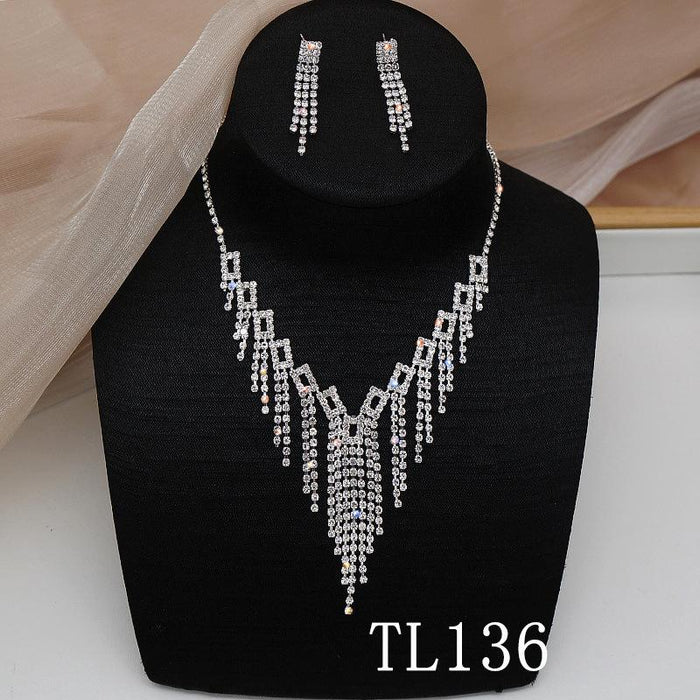 New women's Jewelry Wedding Dress Earrings Necklace Set