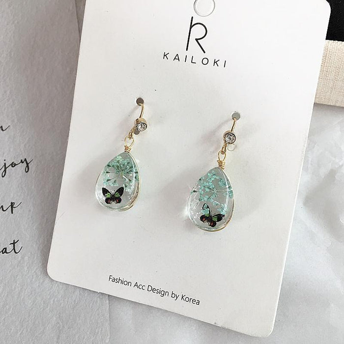 New Waterdrop Small Flower Resin Women's Earrings