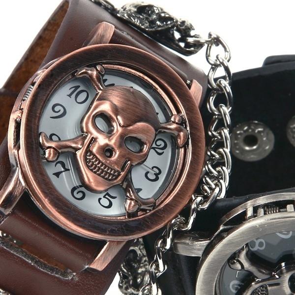 Men's Skull Watch Clamshell Creative Wristwatch Men Bracelet Watches