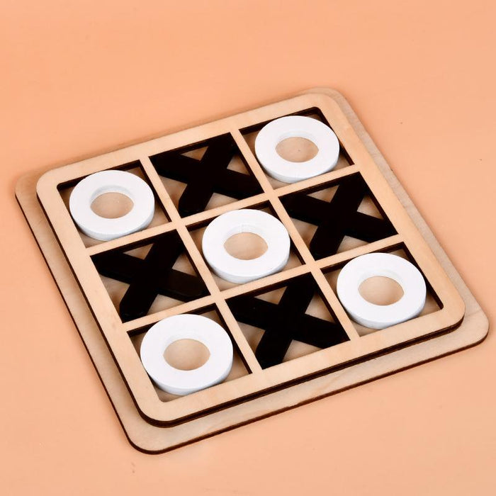 Three Series of Tic-tac-toe Chess Puzzle Nine Palace Wooden Toys (random Style)
