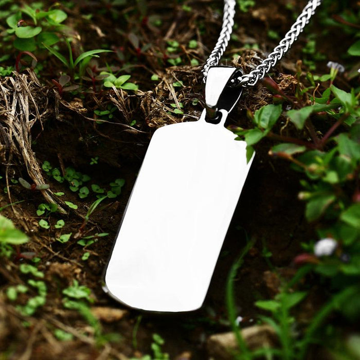 Stainless steel men's Tag Jewelry(Only Pendant, No Necklace)