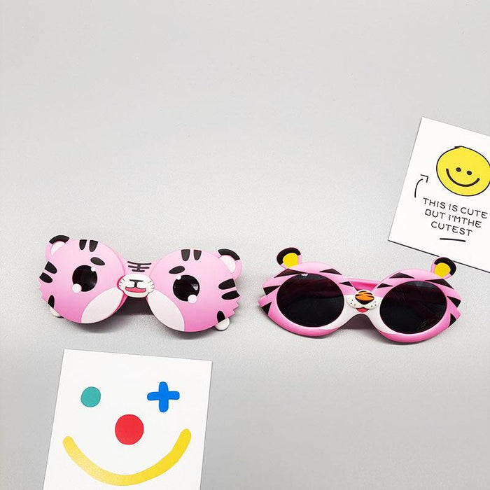 Children Cartoon Funny Little Tiger Folding Sunglasses