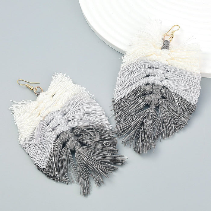 Women's Bohemian Style Hand Woven Color Matching Earrings