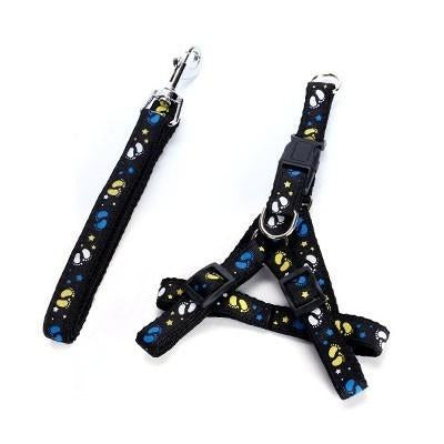 Patch Printing Dog Adjustable Nylon Harness and Leash