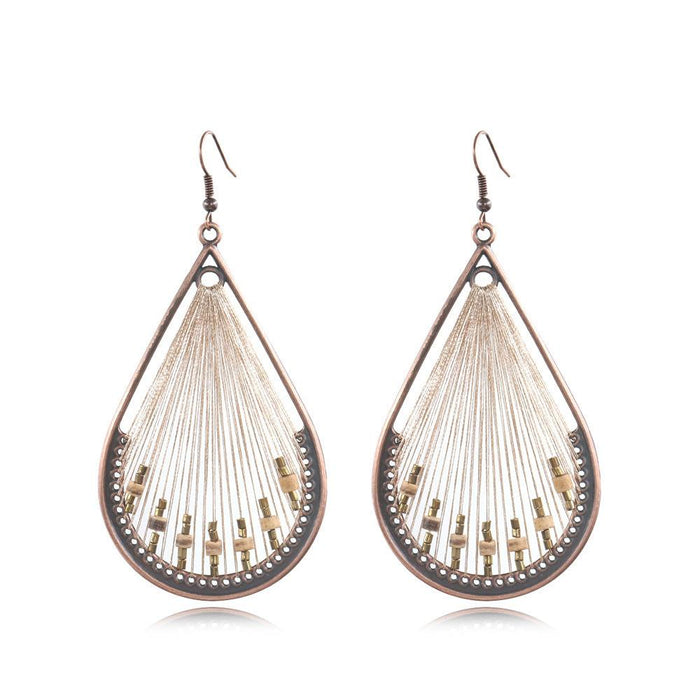 Vintage Fashion Drop Shaped Hand Woven Earrings