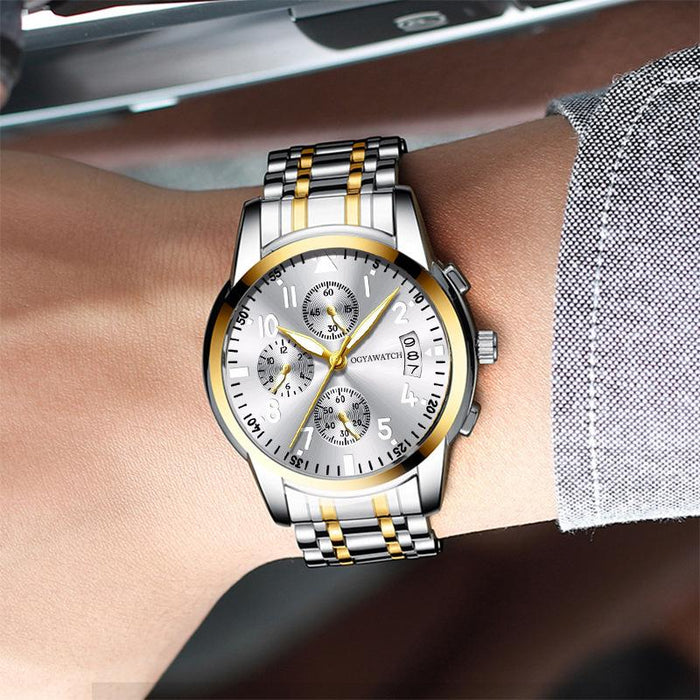 New Business Watch Retro Design Steel Band Quartz Wristwatch