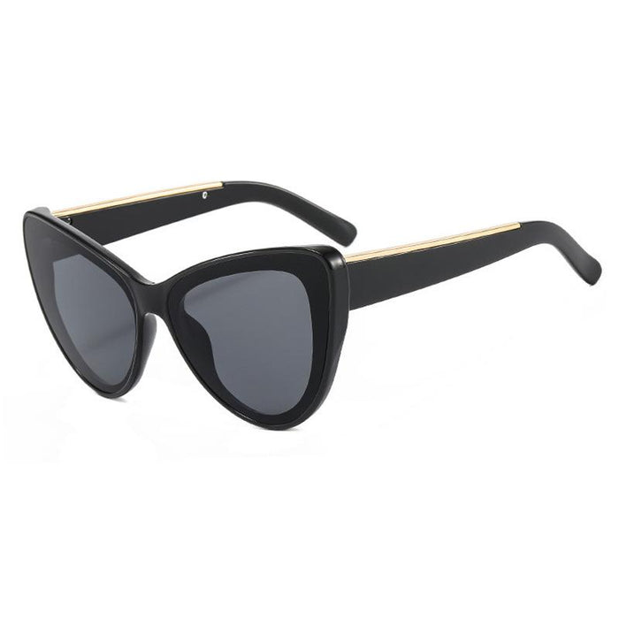 Large frame cat's eye women's contrast Sunglasses