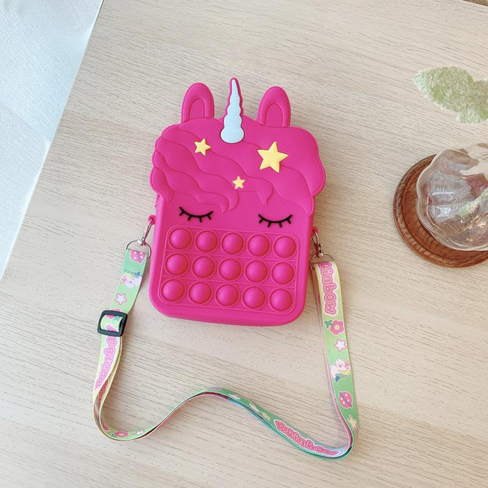 Silicone children's unzipping coin purse press toy