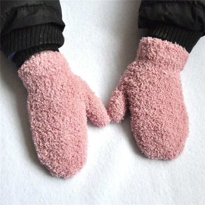 Warm Plush Thick Warm Baby Gloves