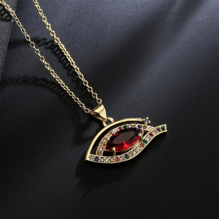 New zircon popular geometric Eye Pendant gold necklace