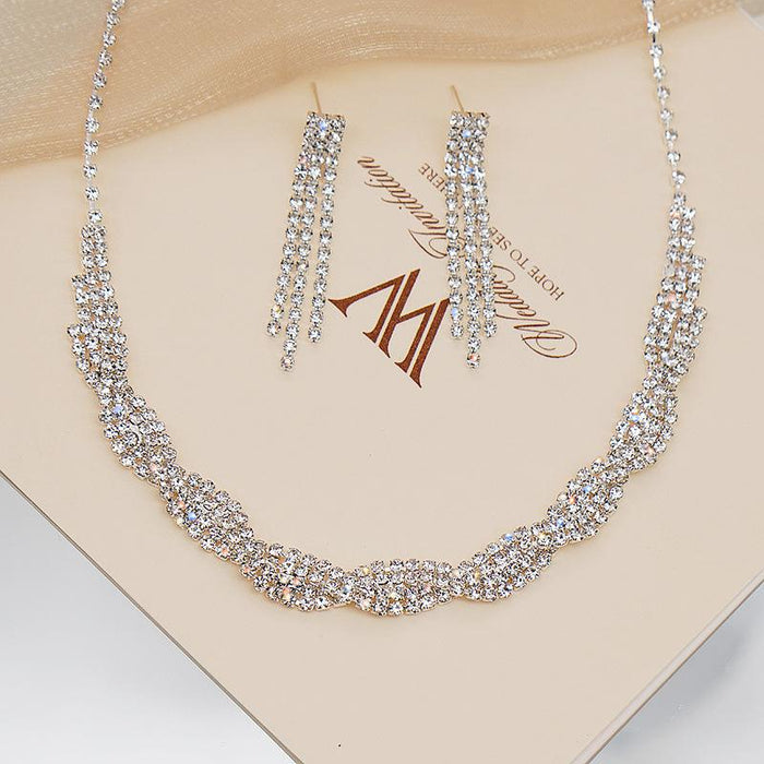 Fashion Woven Women's Jewelry Necklace Earring Set
