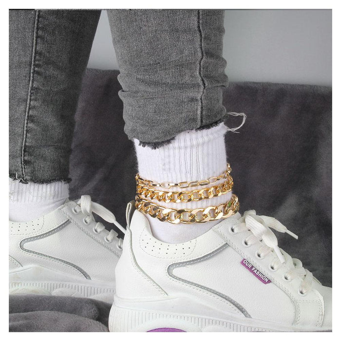 Multi-layer Personality Creative Foot Accessories Exaggerated Female Anklet