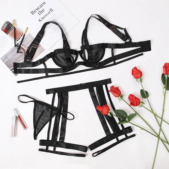 Women Fashion Strappy Lingerie Sexy Garter Underwear Set
