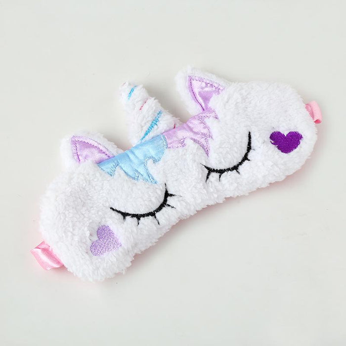 Gold n Silver Nose Unicorn Plush Blackout Sleeping Eye Mask