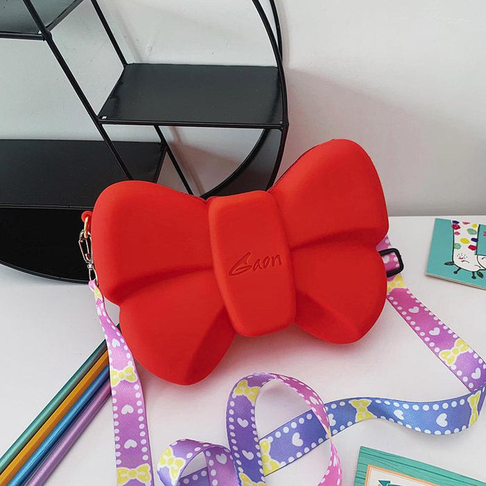 Children Silicone Coin Purse Cute Bow Girl Shoulder Bag