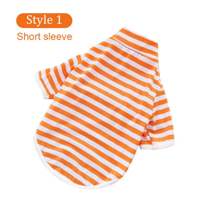 Summer dog clothes small and medium dog pet striped cotton