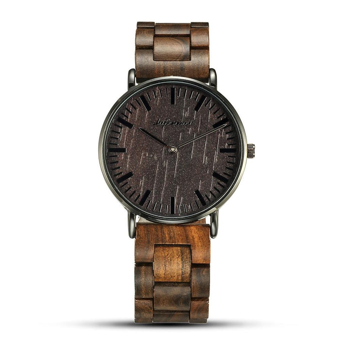 2022 New Men's Wooden Watch Ultra Thin Classic Sandalwood Watch Alloy Watch