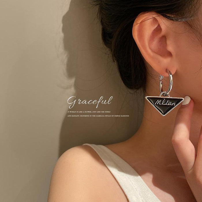 New Triangle Drop Oil Letter Women's Stud Earrings