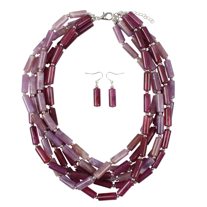 Female Jewelry Two-color Cylindrical Necklace