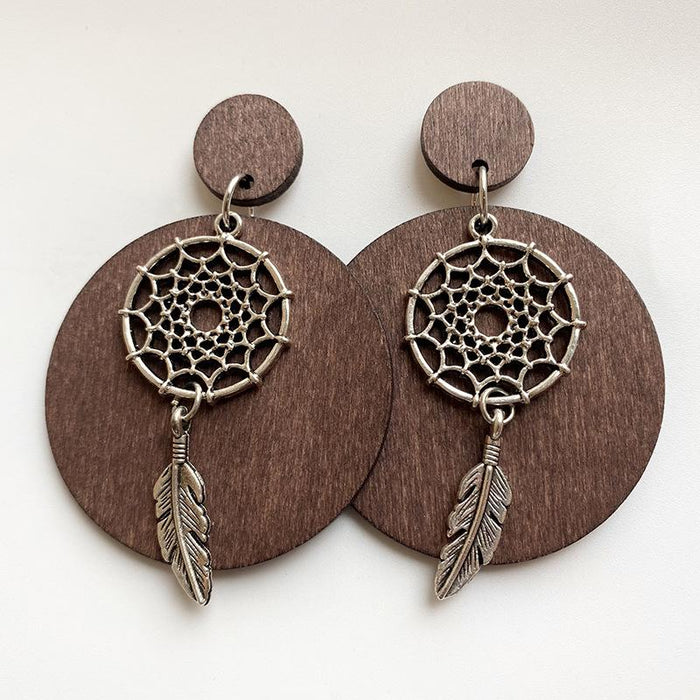 Simple Retro Personality Exaggerated Wooden Bohemian Women's Earrings