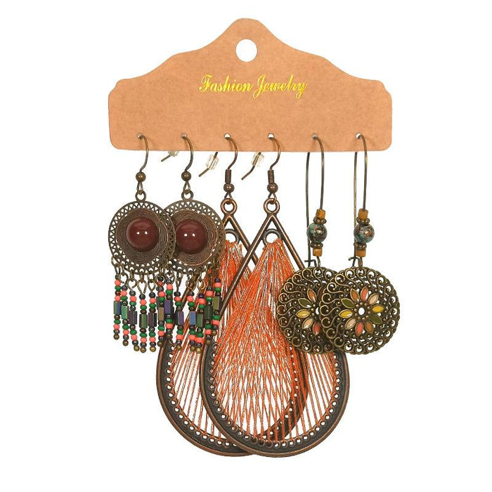 3 pairs/set Earrings Bohemian Style Jewelry X0X36213