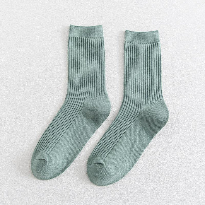 New Solid Color Cotton Socks Casual Breathable Cotton Socks