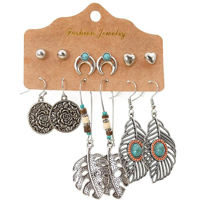 Dreamnet Heart Jewelry Set of 6 Pairs of Earrings