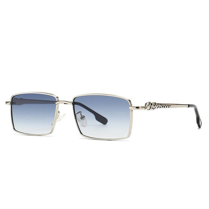 Small box cheetah men's and women's Metal Sunglasses