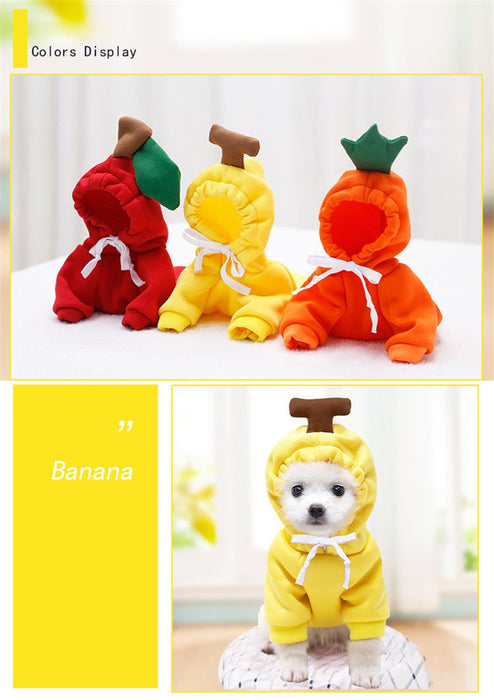 Warm Dog Winter Clothes Cute Fruit Dog Coat Hoodie