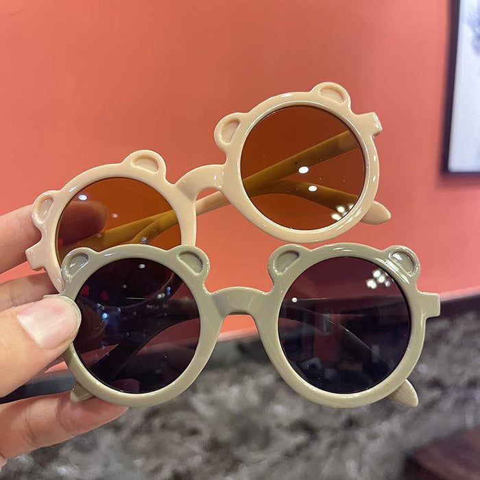 Children's round frame bear sunglasses and sunglasses