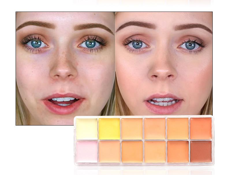 12 colour concealer, lasting nude make-up to cover pox and ink.