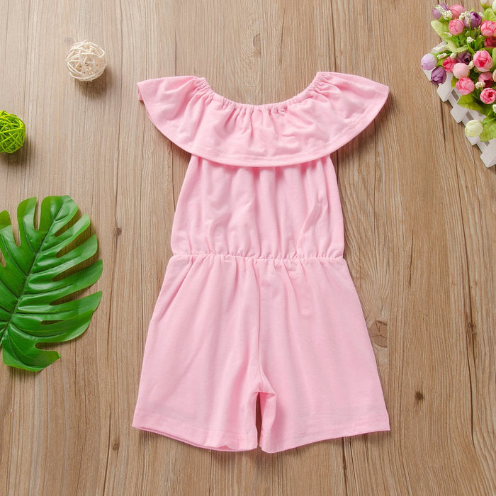Solid colour lotus leaf collar Jumpsuit sleeveless Jumpsuit