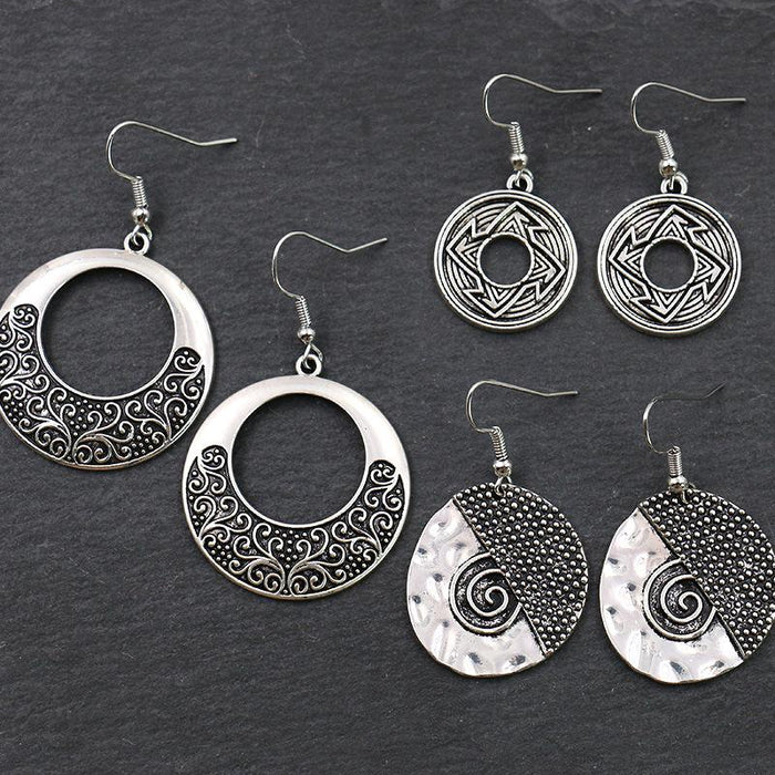 Retro Punk Metallic 3-Pair Earrings